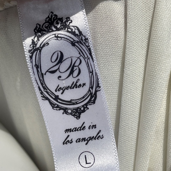 2B Together Cream Lace Overlay Mini Bell Sleeve A-Line Dress - Picture 9 of 9